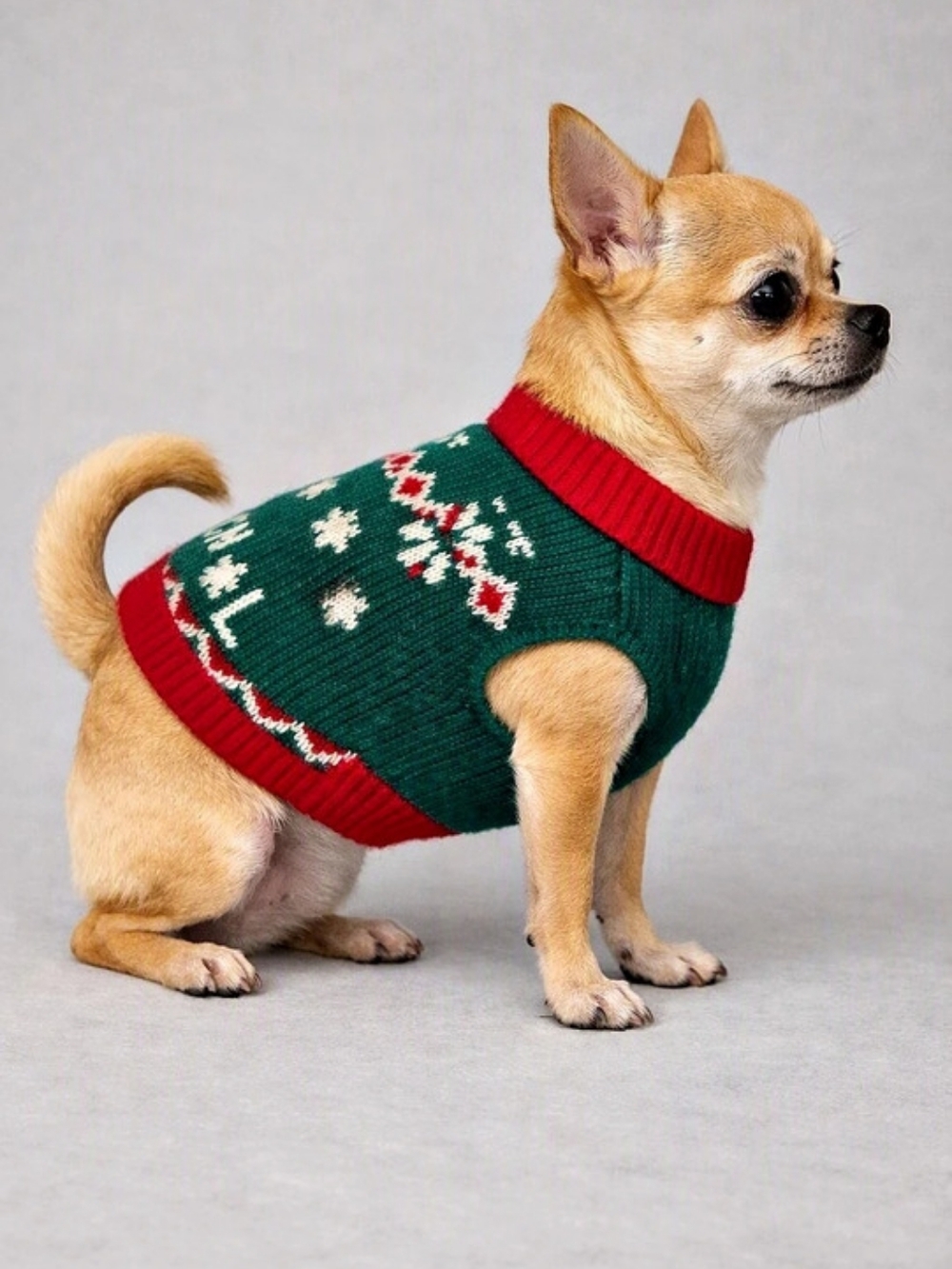 Merry & Bright Collection Christmas Ugly Sweater Green & Red Dog Sweater Like